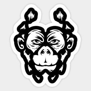 Gorilla face in white Sticker